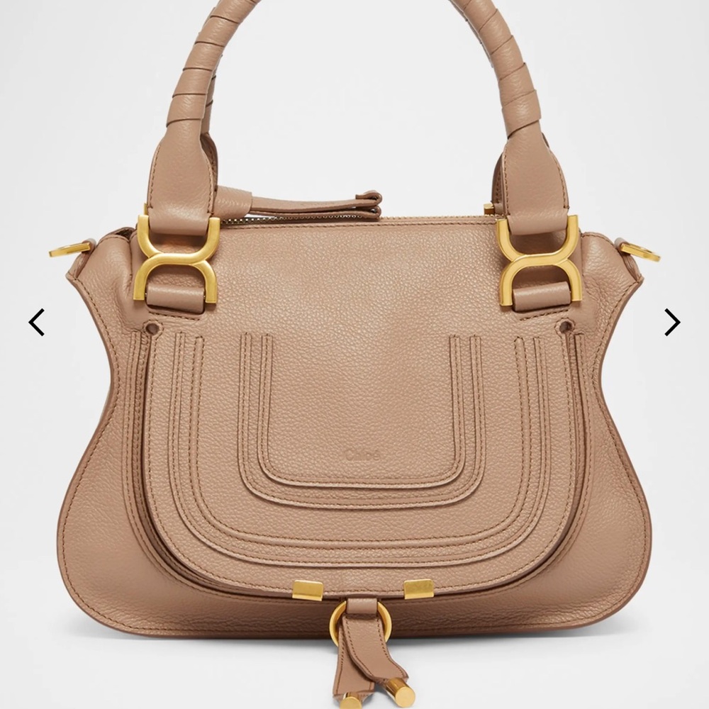 💯 authentic Chloe Marcie Small Top-Handle Bag in Taupe